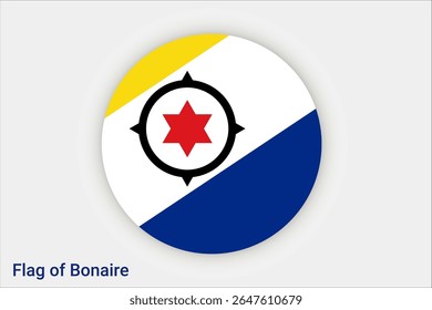 National Bonaire flag. High detailed flag of Bonaire. South America. 3D illustration.