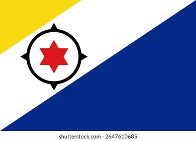 National Bonaire flag. High detailed flag of Bonaire. South America. 3D illustration.