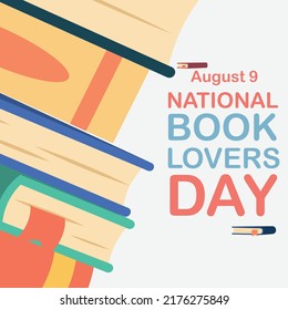 National Book Lovers Day. August 9. . Vector EPS10 illustration