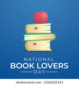 national book lovers day design template. book lovers greeting. book vector design. book illustration. apple design. flat design.