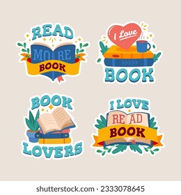 National book lovers day in hand drawn sticker