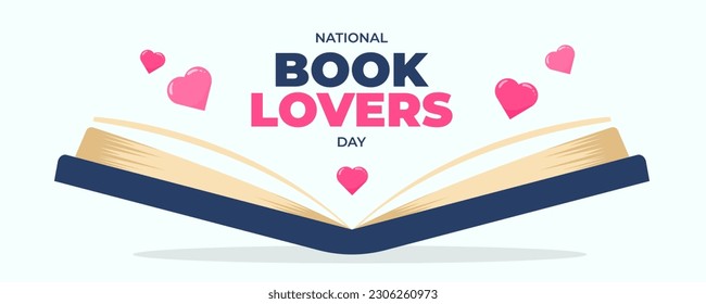 National Book Lovers Day on 09 August Banner Background. Horizontal Banner Template Design. Vector Illustration