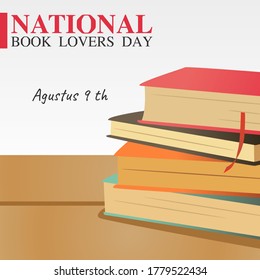 National Book Lovers Day Vector Illustration