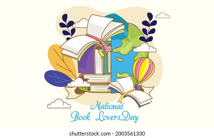 National Book Lovers Day vector design. Bluebook icon. Book Lovers Day Background Design.