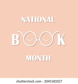 National book month concept. Banner, poster, brochure, flyer template. Celebrated in October annually.