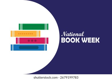 Semana Nacional del Libro. Fondo, cartel, postal, diseño de Anuncio. Ilustración vectorial