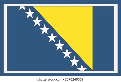 National Bosnia flag, official colors and proportion correctly. National Bosnia flag. Vector illustration. Bosnia flag vector icon, simple, flat design for web or mobile app.