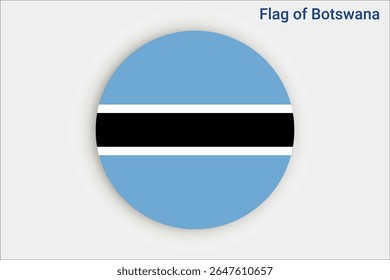 National Botswana flag. High detailed flag of Botswana. Africa. 3D illustration.