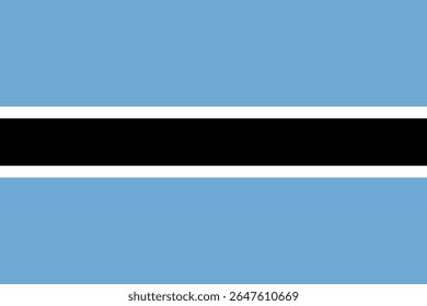 National Botswana flag. High detailed flag of Botswana. Africa. 3D illustration.