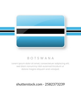 National Botswana Flag.Vector Botswana Button Flag. Realistic National Flag Design and Vector Template