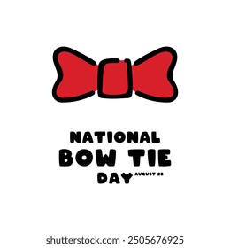 Nationaler Bow Tie Day. 28. August. Flache Design-Vektor. Weißer Hintergrund. EPS 10.