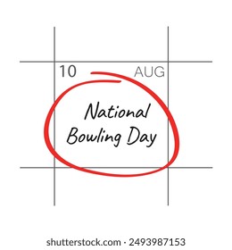 Día Nacional del Bowling, 10 de agosto - fecha calendario.