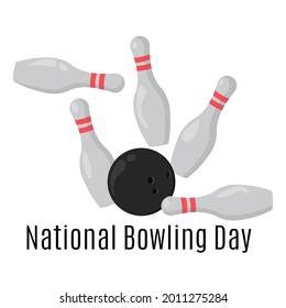 National Bowling Day, concept for banner or holiday card vector illustration