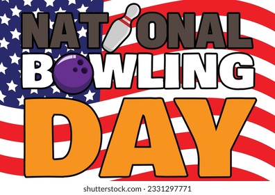 national bowling day theme template design vector sport celebration