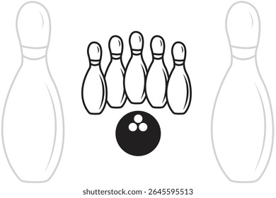National Bowling Day Vector – Sports celebration illustration with bowling pins, ball, bottles and festive elements. Perfect for event posters, social media, flyers, and recreational activity themes.