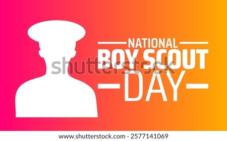 National Boy Scout Day background banner or poster design template. observed every year in February. Holiday concept. Use to any Template, card, poster, placard, template.