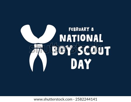 National Boy Scout Day. February 8. Flat design vector. Blue background. Eps 10.