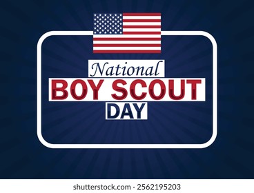 National Boy Scout Day wallpaper with shapes and typography, banner, card, poster, template. National Boy Scout Day, Modern background