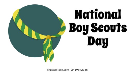 National Boy Scouts Day, einfaches horizontales Urlaubsposter oder Banner, Vektorgrafik Design