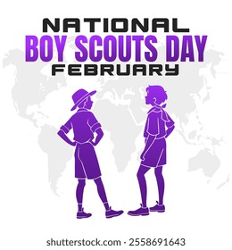 NATIONAL BOY SCOUTS DAY social media post Vector Illustration on february