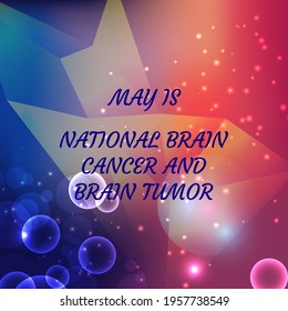 National Brain Cancer and Brain Tumor. Geometric design suitable for greeting card poster and banner