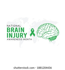 National Brain Injury Awareness Month Vector Illustration. Suitable for greeting card poster and banner