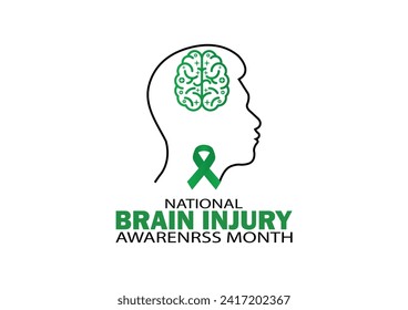 National Brain Injury Awareness Month Vector Illustration. Suitable for greeting card, poster and banner.