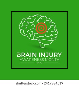 National Brain Injury Awareness Month Vector Illustration. Greeting card, poster, flyer and Banner, background design.