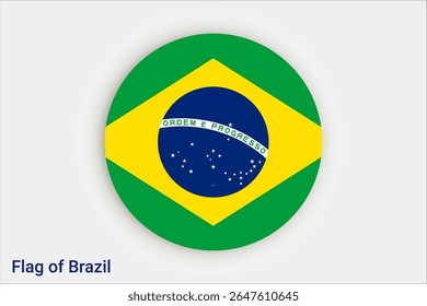 National Brazil flag. High detailed flag of Brazil. South America. 3D illustration.