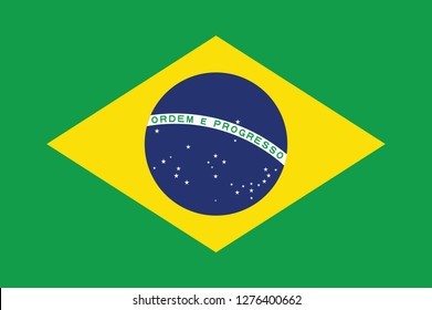 National Brazil flag, official colors and proportion correctly. National Brazil flag. Vector illustration. EPS10. Brasil flag vector icon, simple, flat design for web or mobile app.