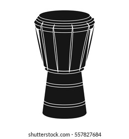 National brazilian drum icon in black style isolated on white background. Brazil country symbol stock vector illustration.