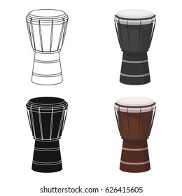 National brazilian drum icon in cartoon style isolated on white background. Brazil country symbol stock vector illustration.