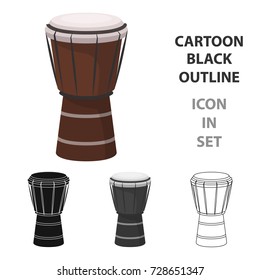 National brazilian drum icon in cartoon style isolated on white background. Brazil country symbol stock vector illustration.