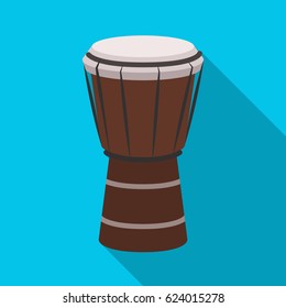 National brazilian drum icon in flate style isolated on white background. Brazil country symbol stock vector illustration.