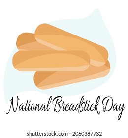 National Breadstick Day, idea for a poster, banner, flyer or menu design vector illustration