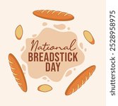 National Breadstick Day vector design template good for celebration usage. National Breadstick Day design. flat design. eps 10.