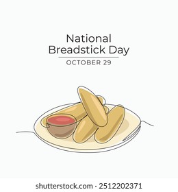 National Breadstick Day vector design template good for celebration usage. National Breadstick Day design. Continuous line drawing. eps 10.