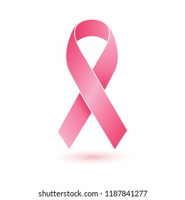 National Breast Cancer Awareness Month. Pink ribbon isolated background vector.