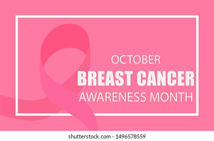 National Breast Cancer Awareness Month. Vector banner, card.