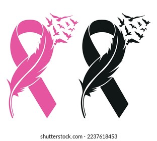 Concienciación nacional sobre el cáncer de mama mes ilustración del vector de la cinta rosa aislado 