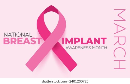 National Breast Implant Awareness Month. background, banner, card, poster, template. Vector illustration. 