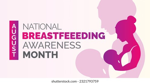 National breastfeeding awareness month banner. August celebration. Vector banner