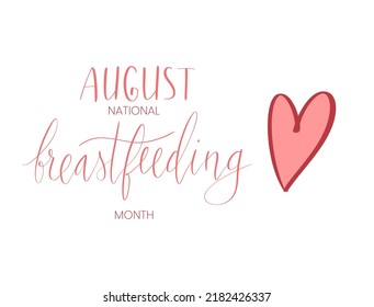 National breastfeeding month August handwritten lettering template. Vector web banner.