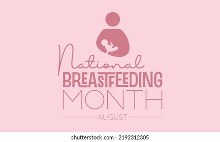 National Breastfeeding month calligraphic banner design on isolated background. Script lettering banner, poster, card concept idea. Health awareness vector template.