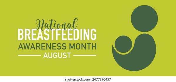 National Breastfeeding month calligraphic banner design background. poster, card concept idea. Health awareness vector template.