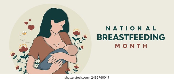 National Breastfeeding Month
Mother, baby and flower. Great for cards, banners, posters, social media and more.   