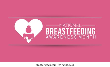 National Breastfeeding Month is observed every year on August.banner design template Vector illustration background design.