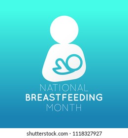 National Breastfeeding Month Vector Logo Icon Illustration