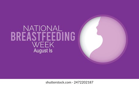 National Breastfeeding Week is observed every year on August.banner design template Vector illustration background design.