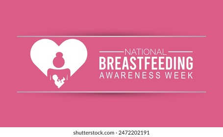 National Breastfeeding Week is observed every year on August.banner design template Vector illustration background design.